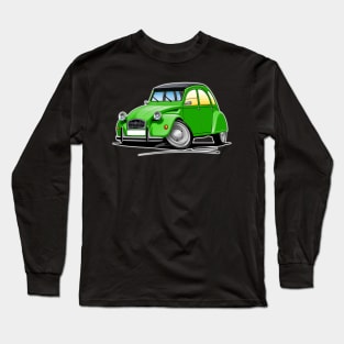 Citroen 2CV Green Classic Car Art Long Sleeve T-Shirt